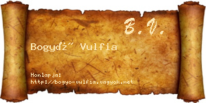 Bogyó Vulfia névjegykártya